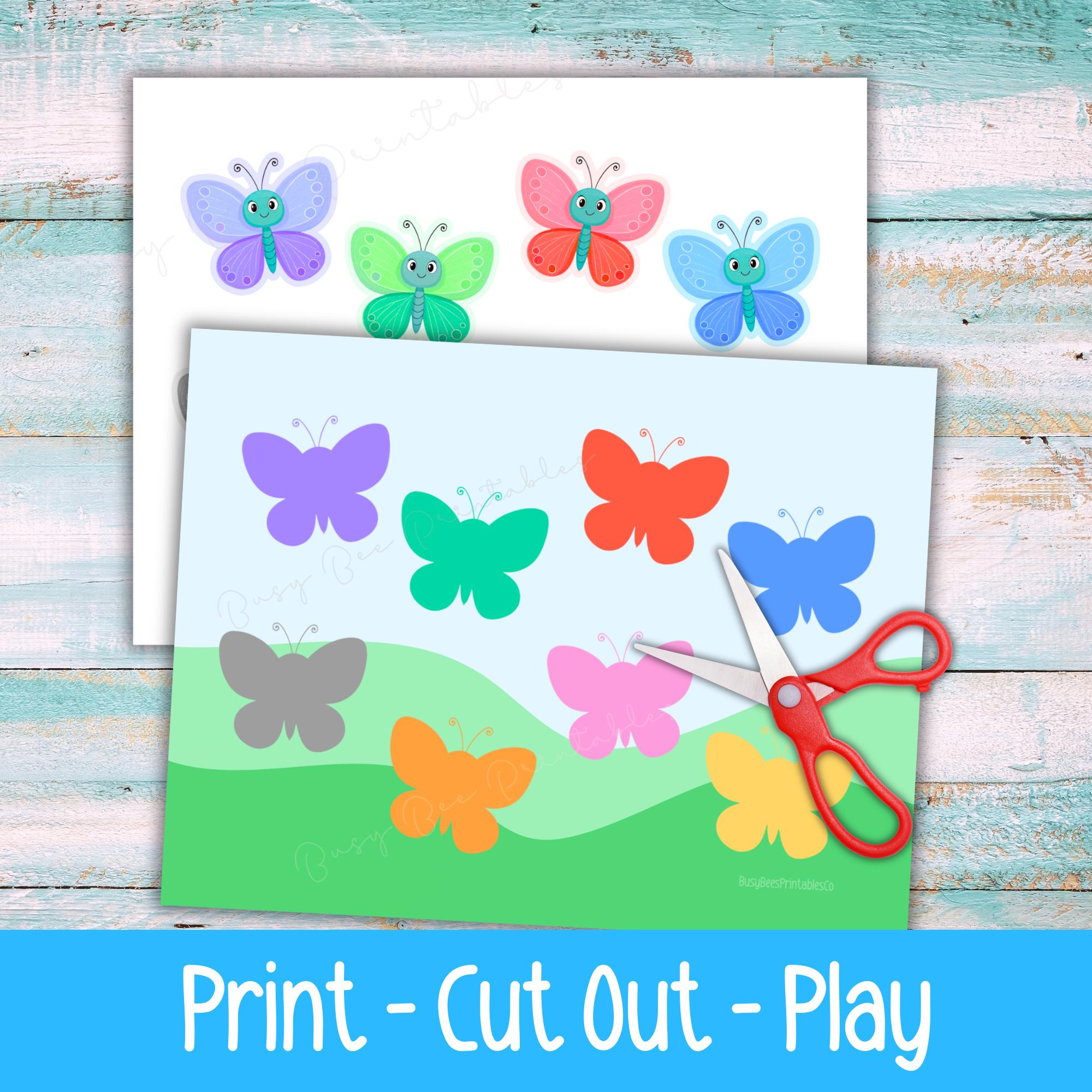 Butterfly Colour Matching Game for Kids, Spring & Summer Color Sorting ...