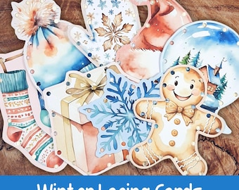 Winter Lacing Cards for Toddlers & Preschoolers, Printable Christmas Activity, Fine Motor Skill Cards, Set of 8