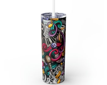 Play That Funky Music Skinny Tumbler with Straw, 20oz
