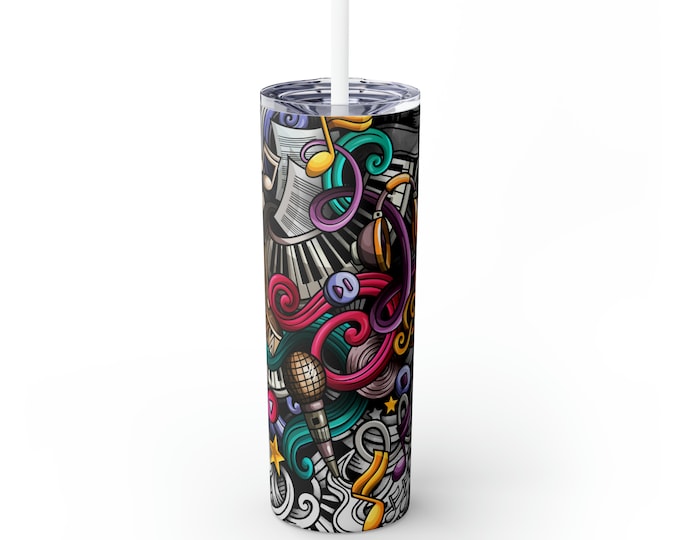 Play That Funky Music Skinny Tumbler with Straw, 20oz