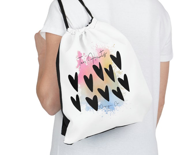 Ten Hearts Drawstring Bag