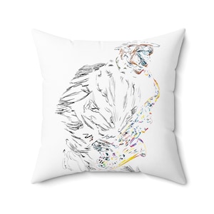 Sax Man Square Pillow