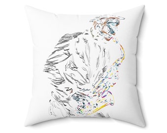 Sax Man Square Pillow