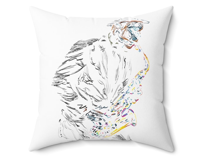 Sax Man Square Pillow