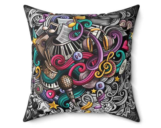 Play That Funky Music Square Pillow