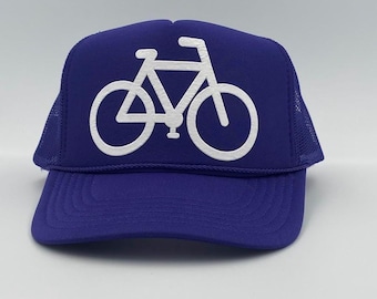 Bike trucker hat | cyclist biker gift | bicycle hat | outdoor adventure hat | lifestyle hat | puffy decal