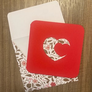 Herz im Herz Notecard SVG ausgeschnittene Datei, Grußkarte und Umschlag. Digitaler Download. SVG, dxf, png, pdf. Kompatibel mit Cricut+!