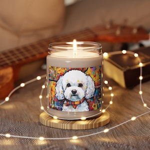 Scented Soy Candle, 9oz - Bichon Frise - Bichon Soy Candle
