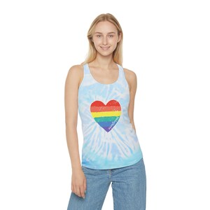 Rainbow Heart Pride Tank Top LGBTQ Love Is Love Shirt, Equality Slim Fit Tank, Pride Apparel for All