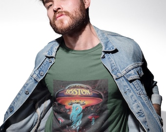 Boston Debut Album T-Shirt 70s Classic Rock Band Tee, Retro Sci-Fi Music Shirt, Vintage Album Cover Fan Gift