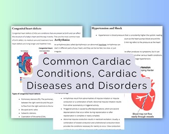 Common Cardiac Conditions, Cardiac Diseases and Disorders | Cardiology | Medical School Notes | Heart