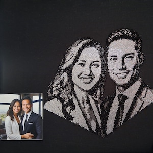 Personalized rhinestone canvas Best Gift for wedding couples Anniversary Gift Bedazzled photo on canvas