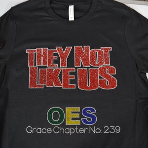 Custom OES Rhinestone Shirt: Eastern Star Sisterhood Gift