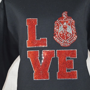 Delta Sigma Theta DST 1913 Sorority Love Rhinestone Shirt Bedazzled DST Love Sweatshirt