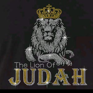 Lion of Judah Shirt Rhinestone Lion of Judah Sweatshirt for Men Bling Christian Men Shirt Unique Gift for Christian Men