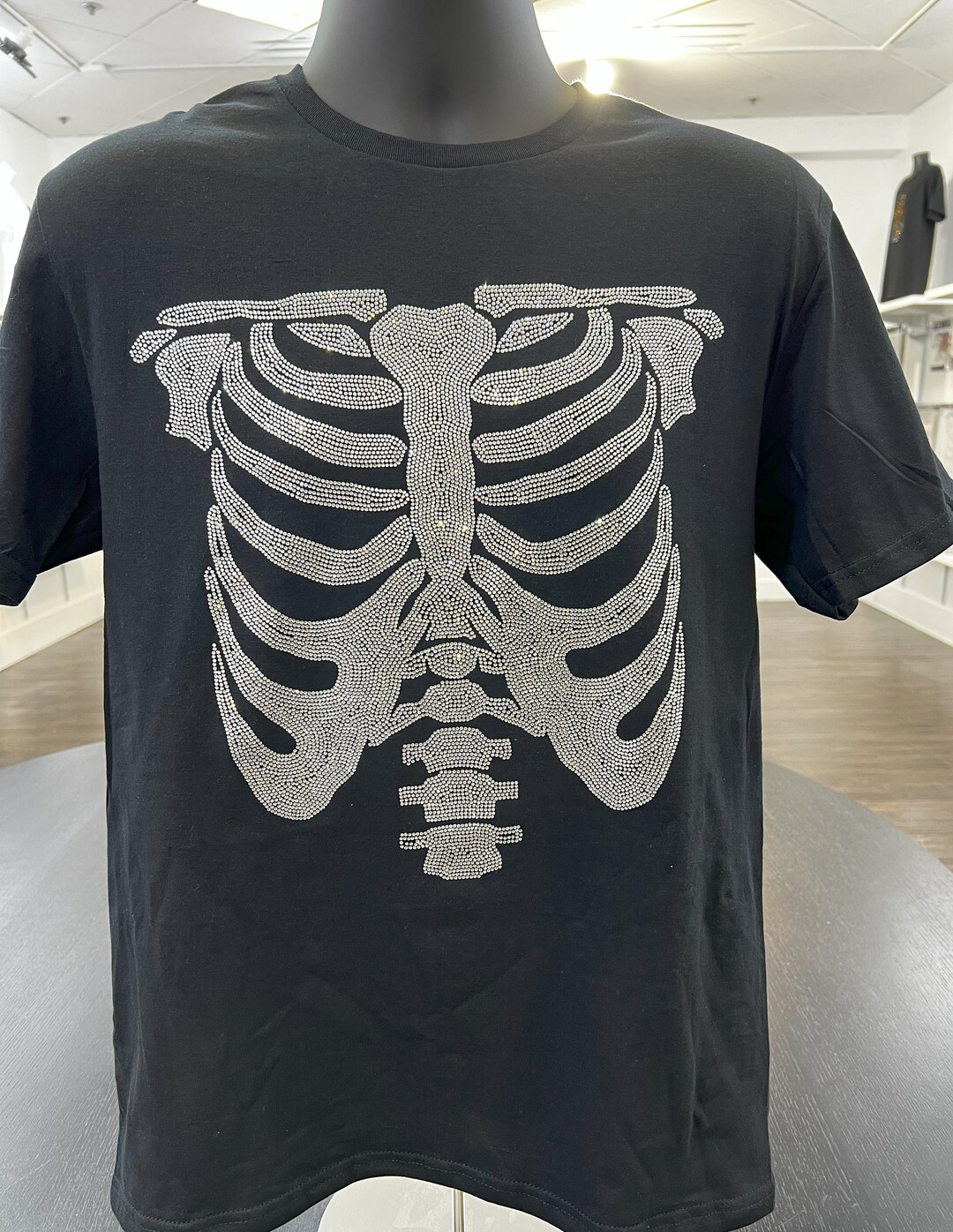 Rhinestone Bone Rib Cage Shirt Etsy
