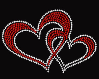Rhinestone Heart Iron On Patch: Easy DIY Applique (4.6x3.04 in)