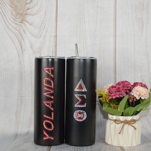Delta Sigma Theta Sorority(DST) Rhinestone Tumbler, Delta Sigma Theta Sorority Personalized Gift
