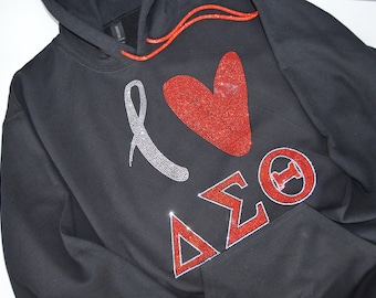 Delta Sigma Theta Sweatshirt: DST Sorority Love - Crimson & Cream