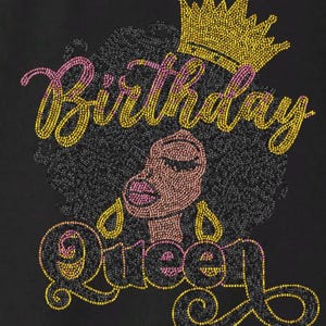 Strass Geburtstag Queen Shirt: Damen Baumwolle Geburtstagsgeschenk
