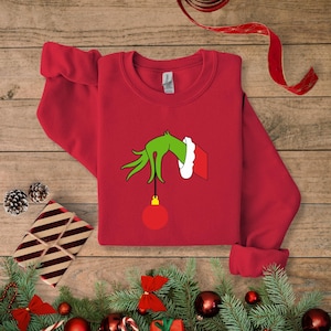 Grinch Hand Christmas Sweatshirt, Grinchmas Sweatshirt, Grinch Family Sweatshirts