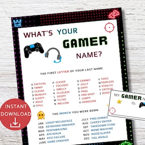 GAMER Party Spiel Videospiel Geburtstagsspiel Tween Boy Geburtstag Sofort Download Spiel Teen Boy Geburtstagsspiel Gamer Party Lustig Familienspiel