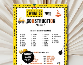 Juego de construcción para fiesta de cumpleaños con etiquetas imprimibles (PDF digital)