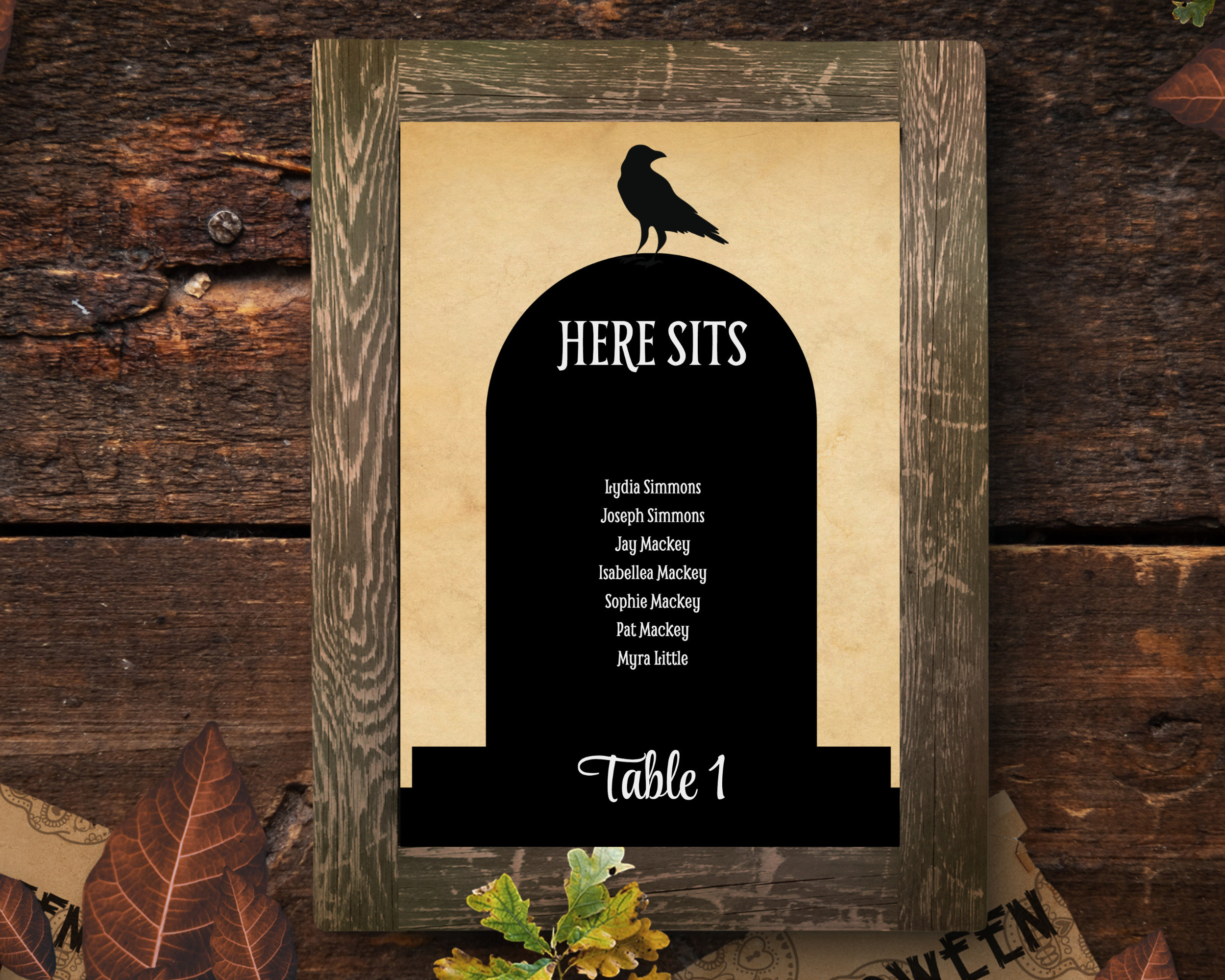 Halloween Wedding Seating Chart, Wedding Seating Plan, Editable Seating ...