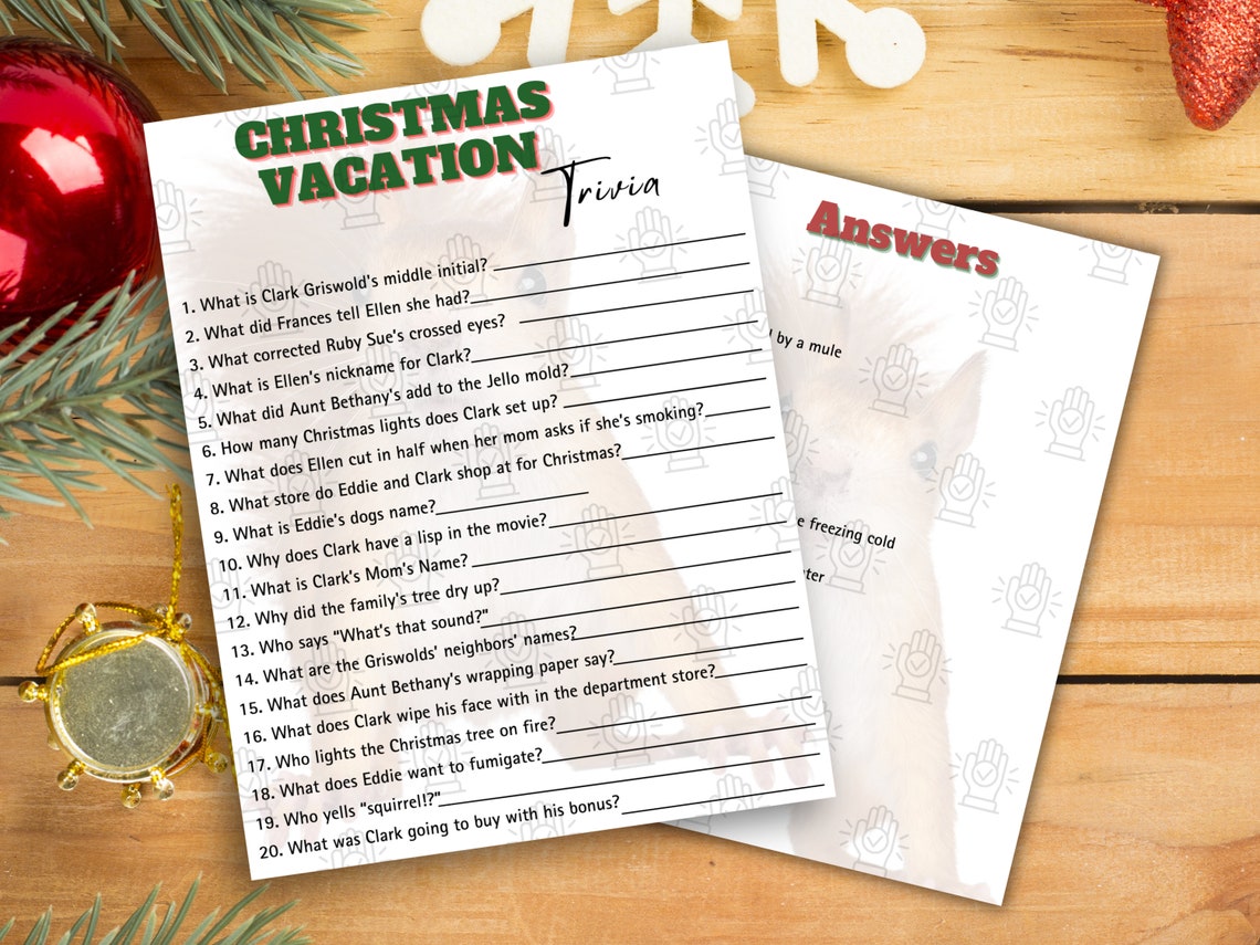 Christmas Vacation Christmas Movie Trivia Game , Christmas Vacation ...