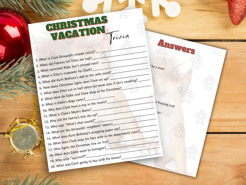 Christmas Vacation Christmas Movie Trivia Game , Christmas Vacation ...