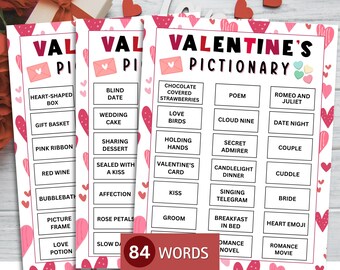 Valentine's Day Pictionary Game: Printable Classroom Activity (PDF ...
