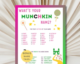 Munchkin Wicked Birthday Party Game, Girls Wicked Birthday Activity, Wicked Game Printable, Fun Kids Game, Printables Wicked Party, 9th bday