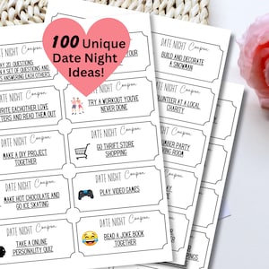 Date Night Gutscheine, Date Night Ideen, Liebesgutscheine, Geschenke für Paare, Valentinstag Gutscheine, Paare Jahrestag Geschenkideen