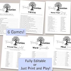 Family Reunion Games Bundle: Who&#39;s Most Likely To, Scavenger Hunt (PDF Downloadable Canva Template)