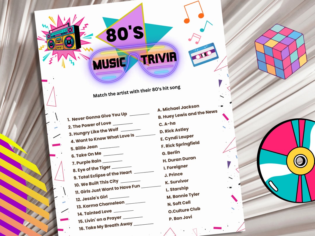 1980's Trivia, 80s Music Hit Songs Trivia, Music Trivia, Back to the ...
