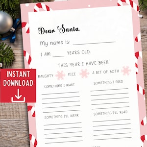 Brief an Nikolaus, Weihnachtswunschliste, druckbarer Nikolausbrief, Kinder-Weihnachtsaktivität, Weihnachtsgeschenk-Wunschliste, lieber Nikolausbrief