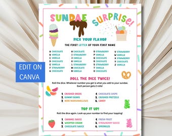 Juego de dados de helado: Actividad para una fiesta de cumpleaños de verano (PDF)