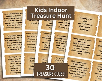 Treasure Hunt Clues: Kids Birthday Party Game (PDF Download)