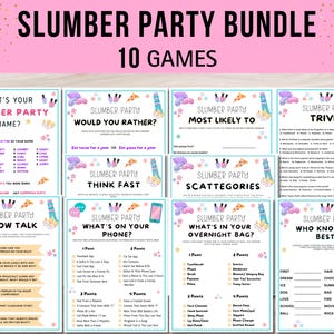 Slumber Party Games, Sleepover Party Activity, Birthday Sleepover Games, Pajama Party Games, Teen Birthday Party, Tween Slumber Party