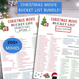 May include: Two printable Christmas movie bucket lists, one for families and kids and one for adults. The lists are organised by category and include over 200 films.
