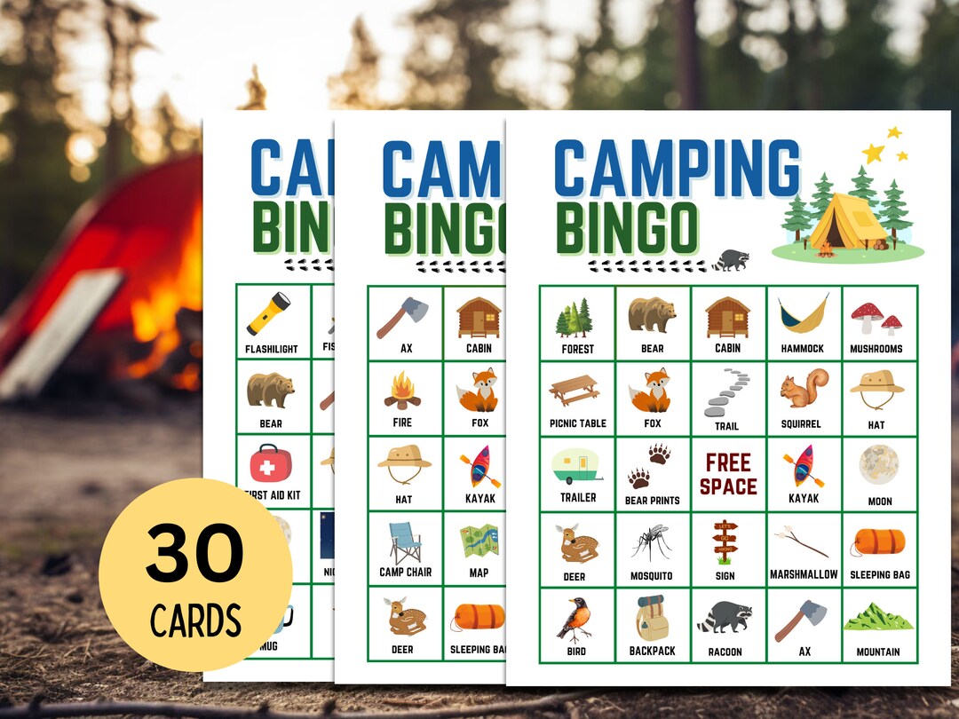 Camping Bingo Game: Printable Summer Activity for Kids (PDF Download ...
