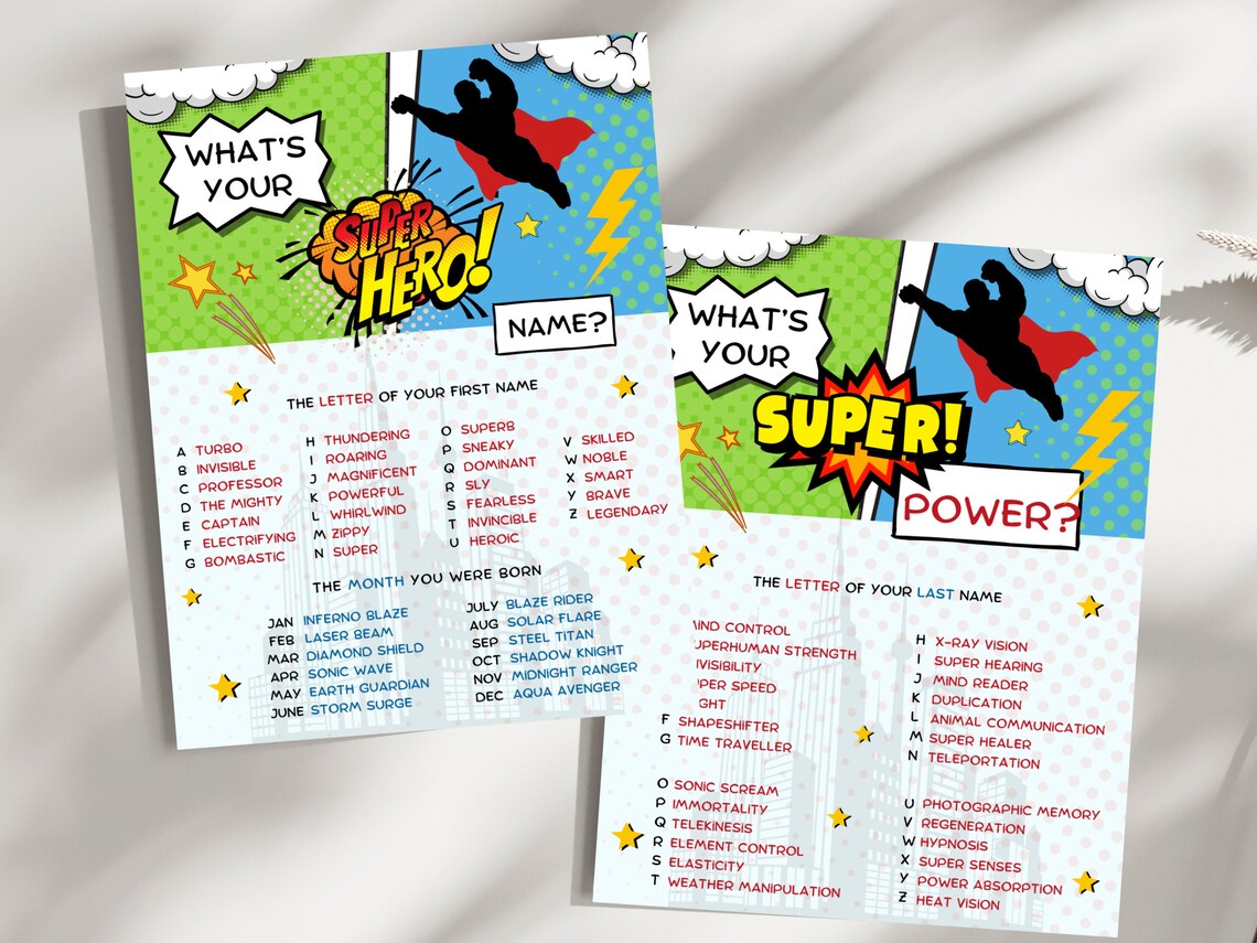 Superhero Party Game Pack: Villain or Hero Birthday Games (PDF Download ...