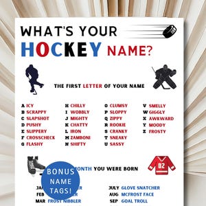Funny Hockey Game, Sport Hockey Activity, Boy&#39;s Birthday Games, Printable Sports Games, NHL, Funny Printable Games, Instant Download Games