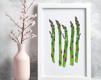 Kitchen vegetable cat print, cat wall art print, kitchen cat, whimsical cat print, cat lover wall art, funny cat print, vegetable cat prints