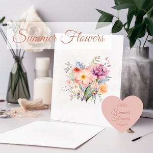 Summer Floral Clipart - Watercolor Summer Flowers - Floral Clipart - Premade Clipart - Wedding Clipart - Summer Clipart - Summer Flowers