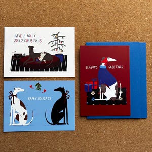 Set di 6 biglietti di Natale Greyhound
