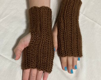 Warme, flauschige, fingerlose Handschuhe für Damen, gehäkelt