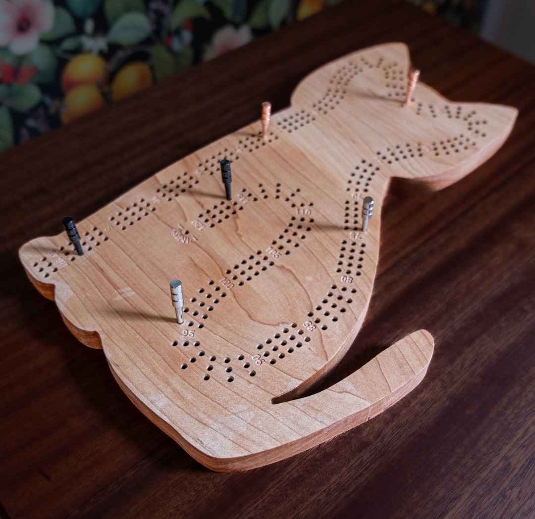 Cat Cribbage Board Etsy