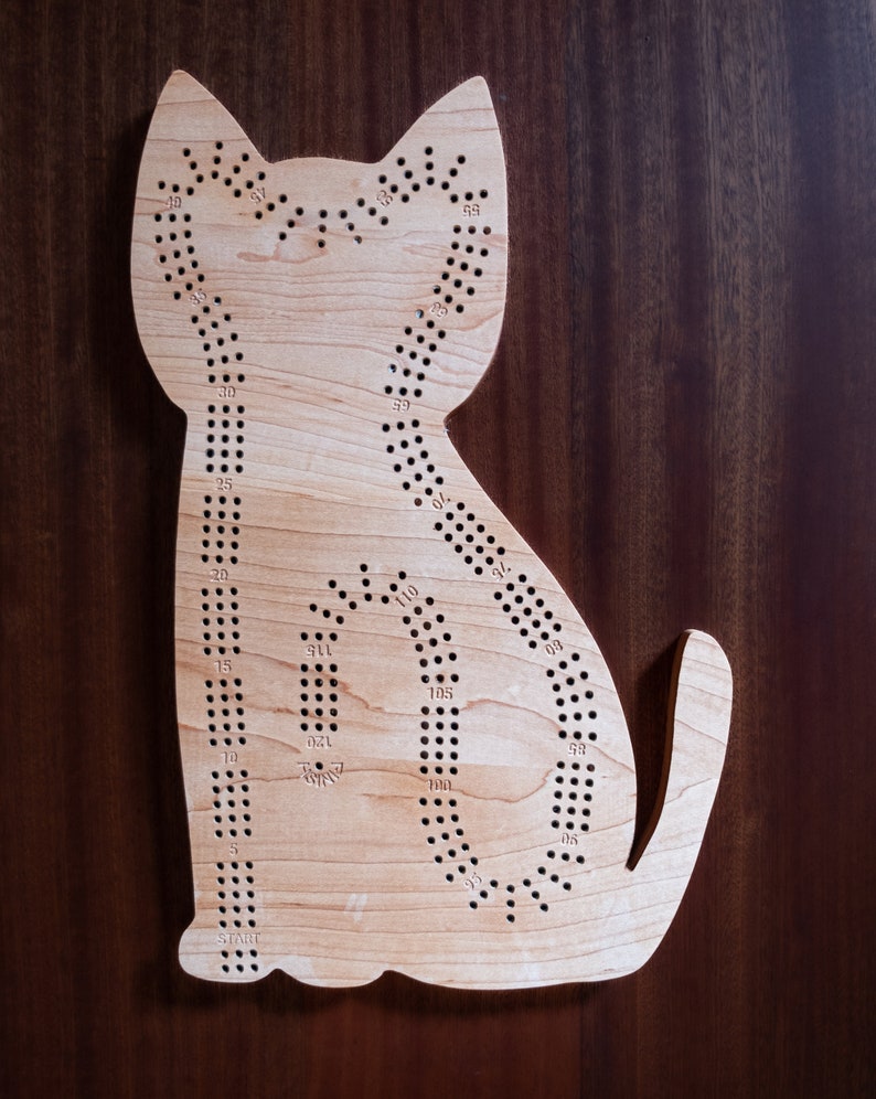Cat Cribbage Board Etsy