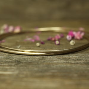 1.5mm Solid Yellow Gold Bangle in 9ct or 14ct or 18ct - Round Bangle - 375 585 750 Recycled Gold - Special Anniversary or Birthday Gift